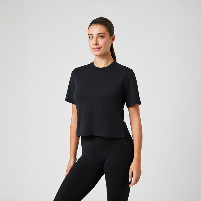 Borg Cropped T-shirt Sort