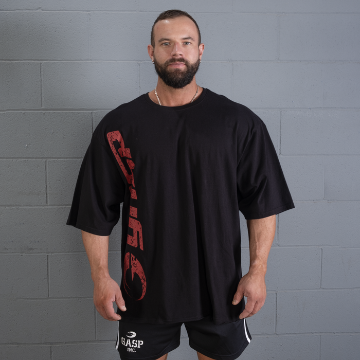 Gasp Iron Tee, Black/Red
