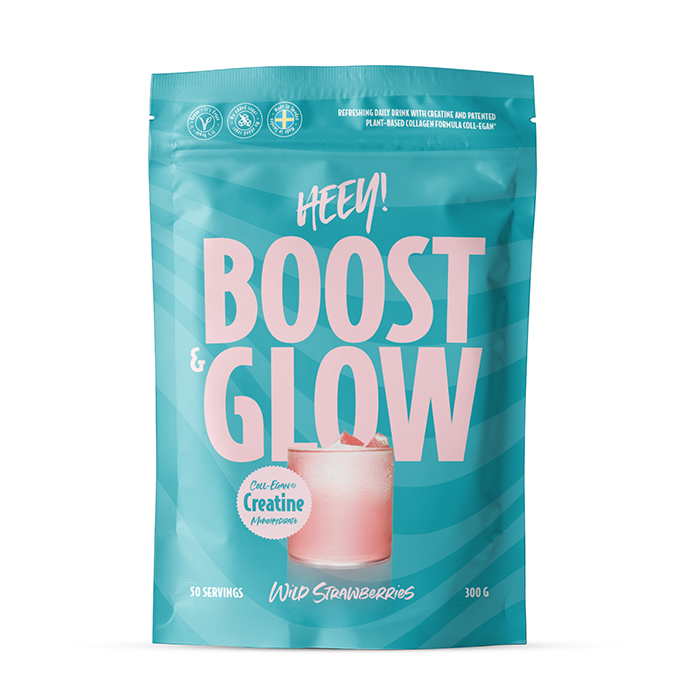 Heey! Boost & Glow Creatine + Vegan Collagen Wild Strawberries (300 g)