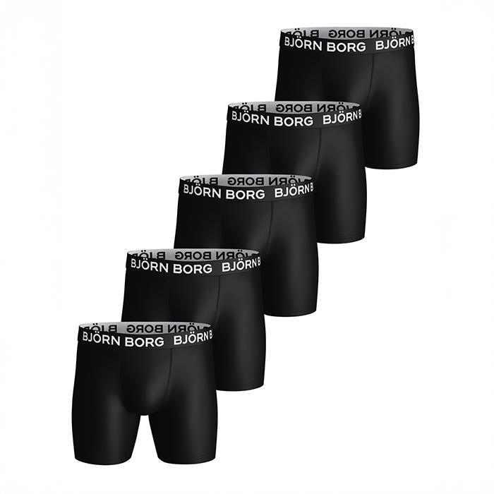 Björn Borg Sports Microfiber Boxers 5-pack Sort, L