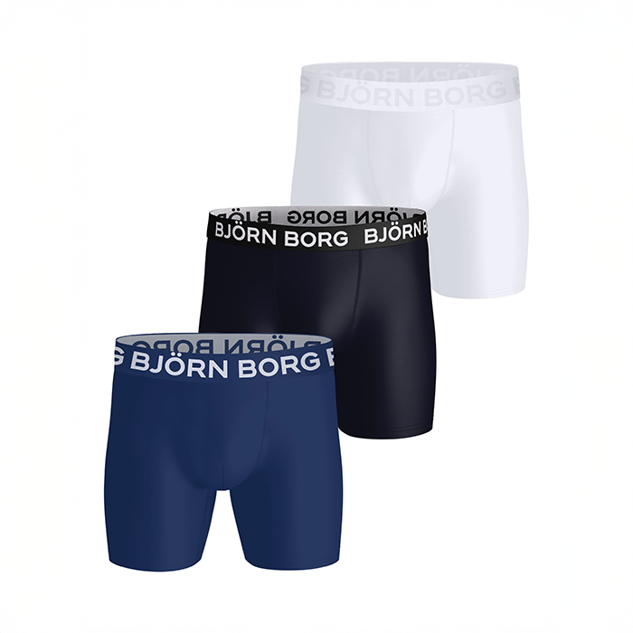 Björn Borg 3P Sports Microfiber Boxers Flerfarvet polyester Large Herre