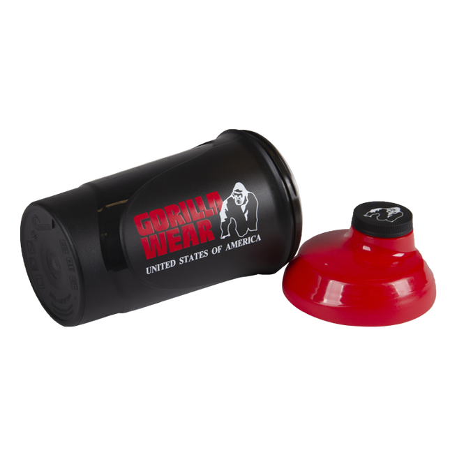 Gorilla Wear Wave Shaker Sort/R&oslash;d 600 ml