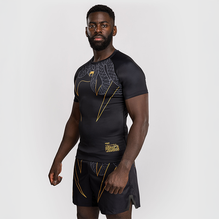 Serpenti Rashguard Kort&aelig;rmet Sort S&oslash;lv Guld