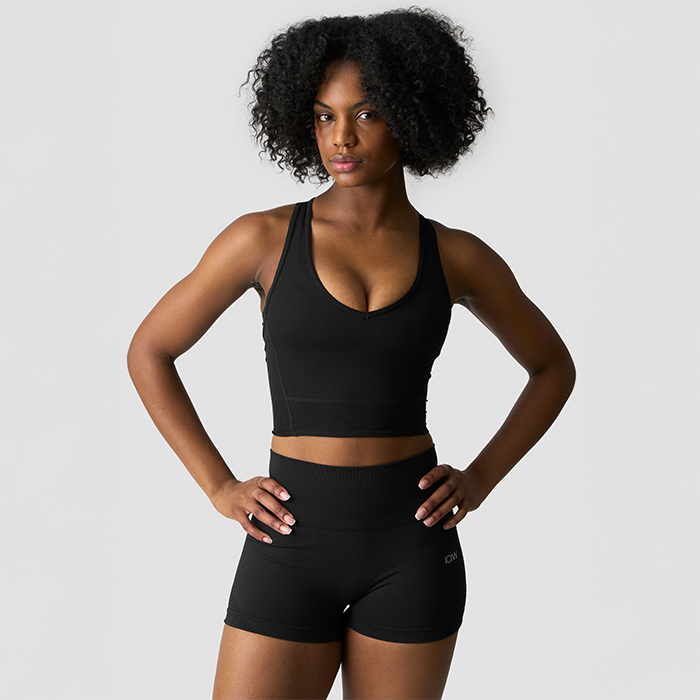 Croppet Træningstop Sort