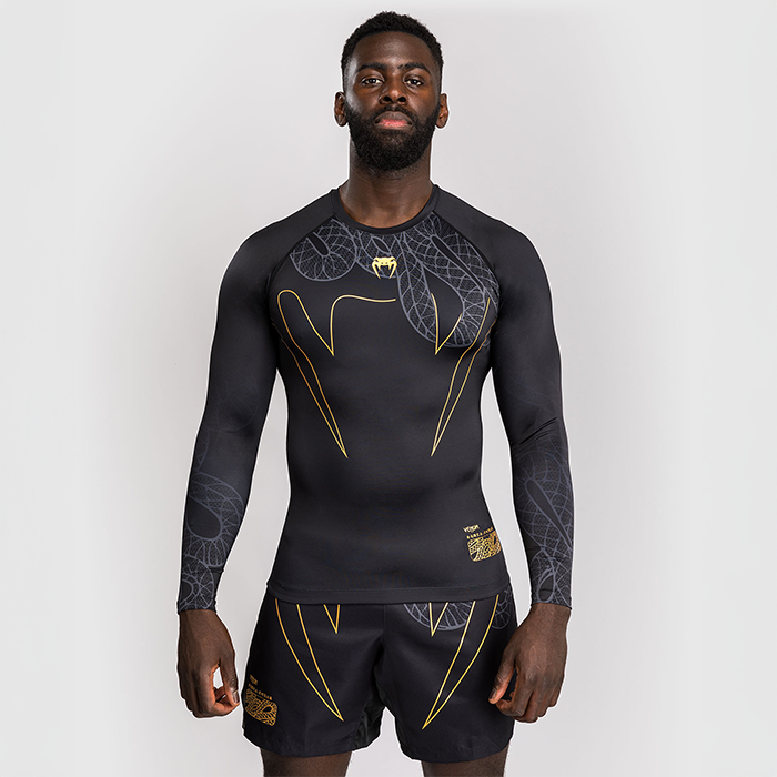 Serpenti Rashguard Langærmet Sort Sølv Guld