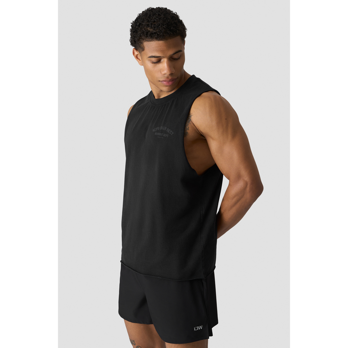 Grit Deep Cut Tank, Stonewashed Black