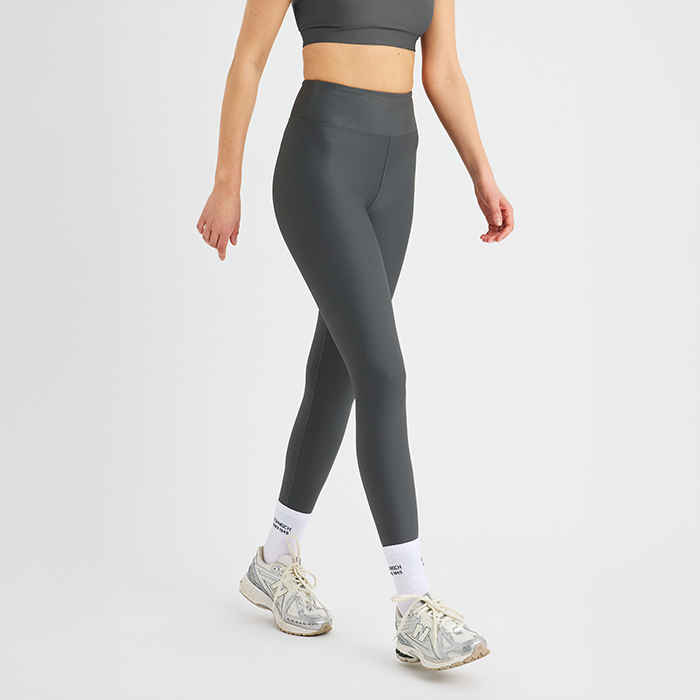 Ribstrikkede Tights Grå