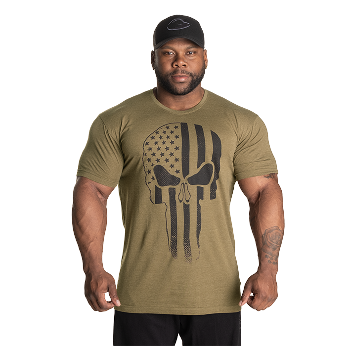 Skull Standard Tee, Army Green Melange