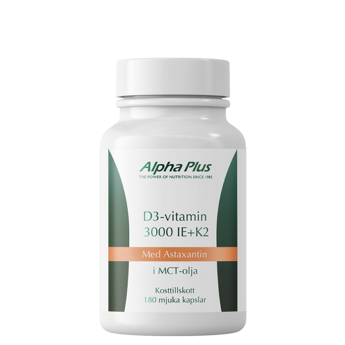 D3-vitamin 3000 IE + K2 180 kapslar