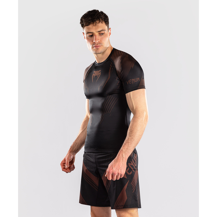 Venum NO-GI 6.0 Short Sleeve Rashguard Black/Brown
