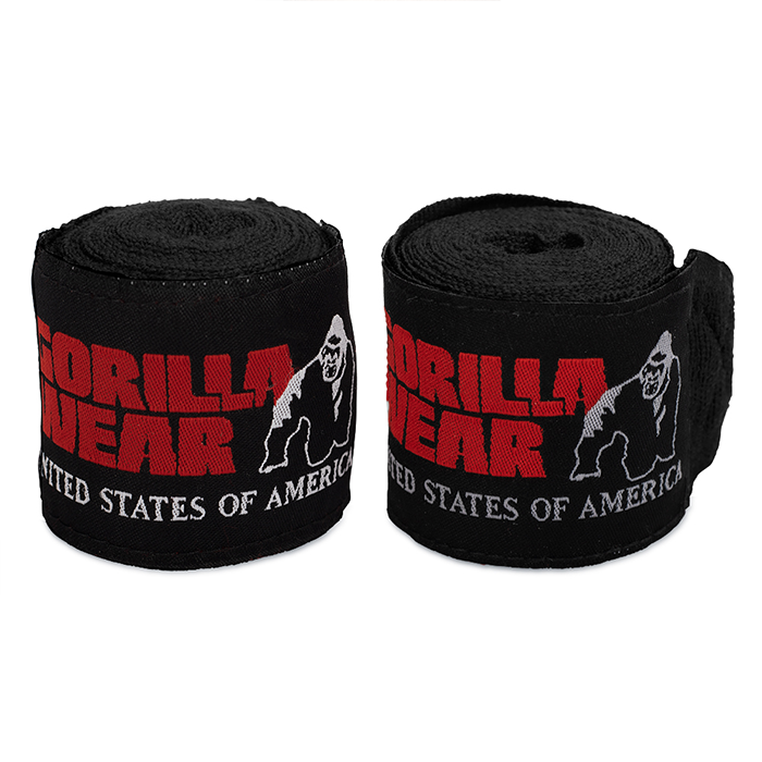 Gorilla Wear Boxing Hand Wraps, 2,5 m, Black