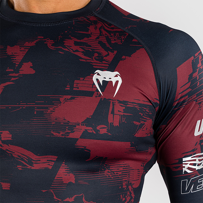 UFC Zenith by Venum Fight Week Rashguard Lang&aelig;rmet Bl&aring; R&oslash;d Gr&aring;
