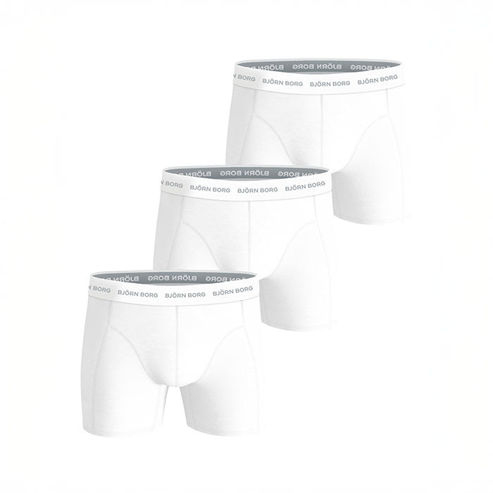 Björn Borg Cotton Stretch Boxers 3-pack Hvid, S