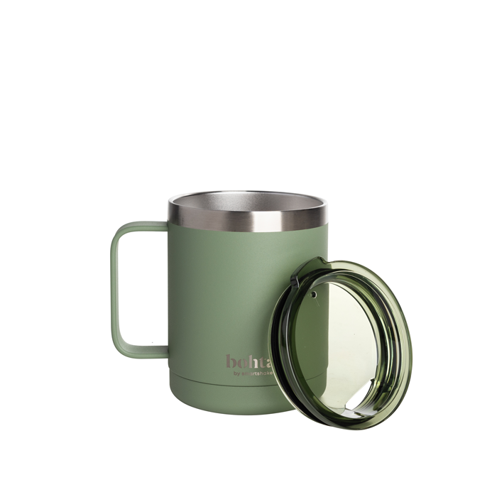 SmartShake Bohtal Stainless Steel Coffee Cup, 350 ml, Green