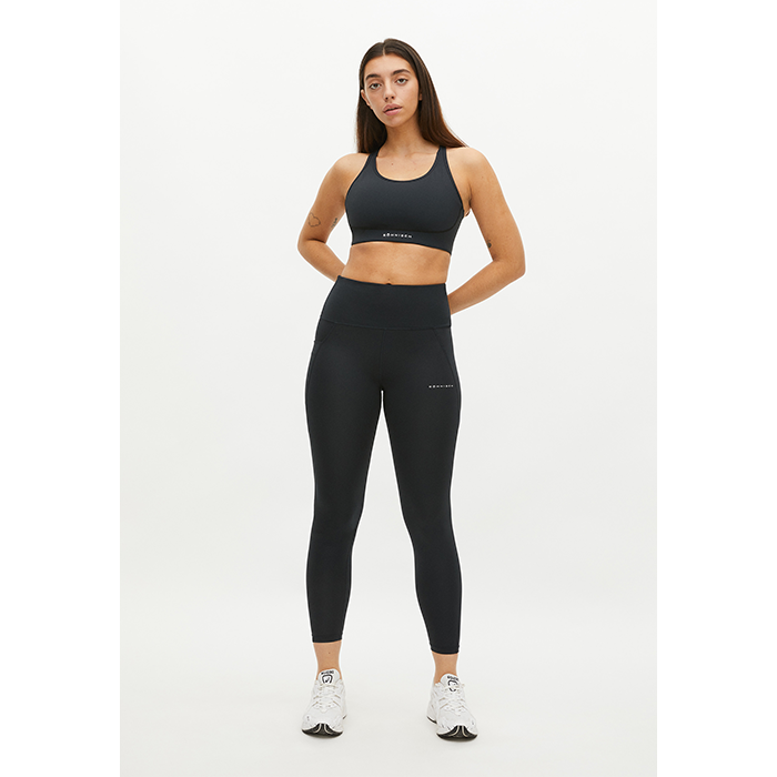 Flattering Curved High Waist Tights, Black