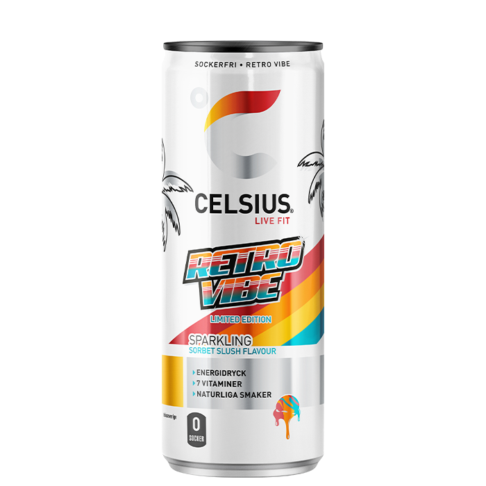 24 x Celsius Energidrik 355 ml Retro Vibe - NEW