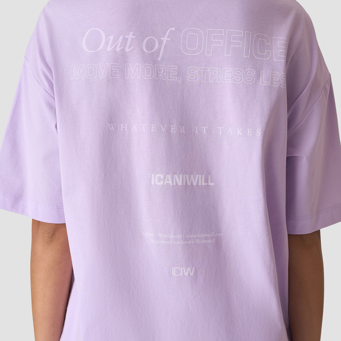 Everyday Oversized Bomulds T shirt Print Lilla
