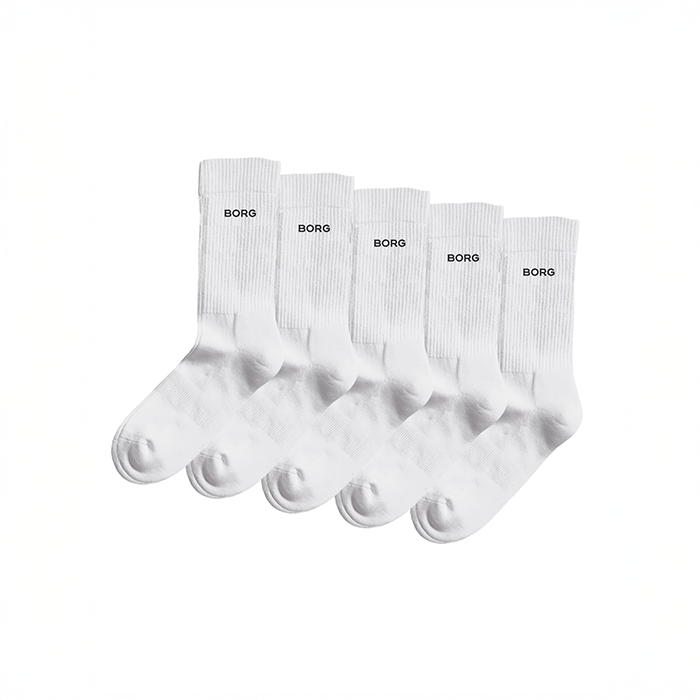 Björn Borg Essential Crew Socks 5-pack Hvid, 35-38