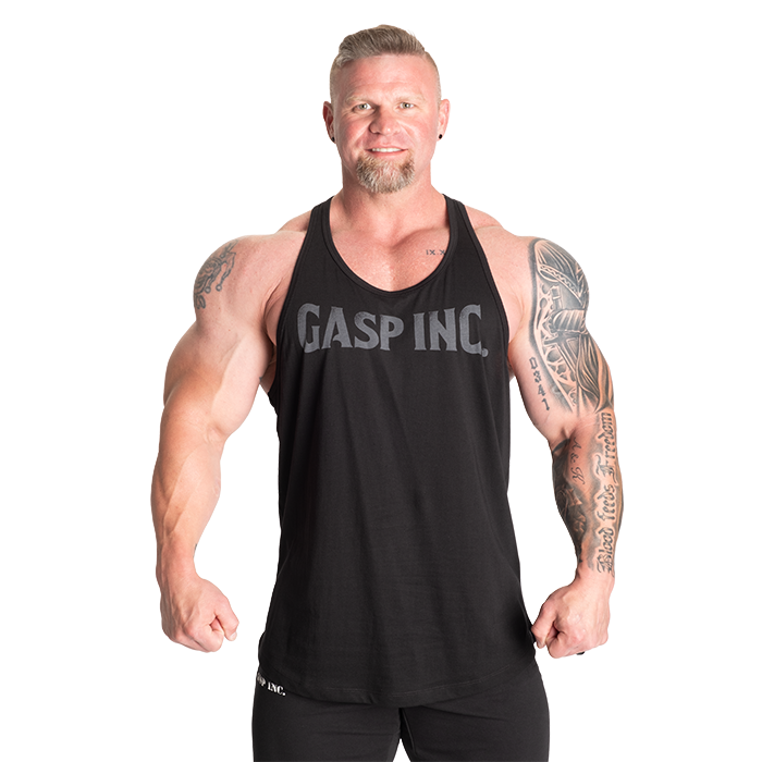 Essential T-Back Top, Sort/Grå
