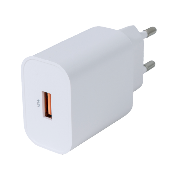 DELTACO USB-AC182 - Strømforsyningsadapter - 18 Watt - Fast Charge (USB Type A) - hvid