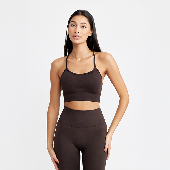 Drop Of Mindfulness Signature Seamless Bra, M, Dark Brown