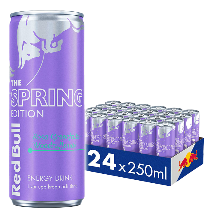 24 x Red Bull Energidrik 250 ml Spring Edition Woodruff & Pink Grapefruit