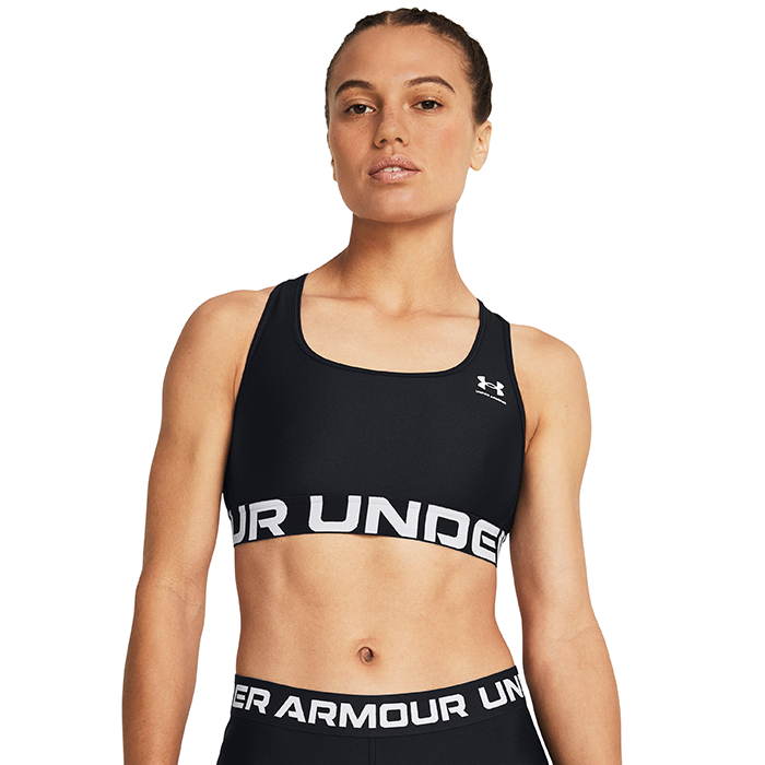 Under Armour BH Mid Branded Sport Bra Sort polyester Small Dame