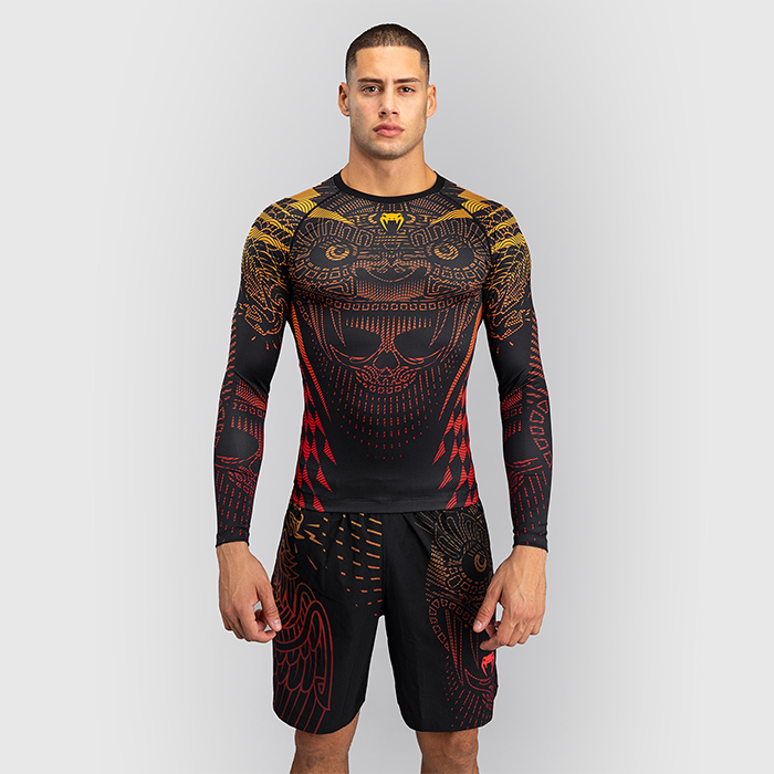 Venum Quetzal Fury Rashguard Sort R&oslash;d Orange